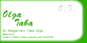 olga taba business card